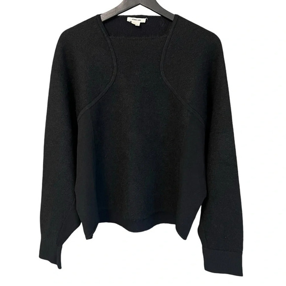 Helmut Lang Cropped Panel Knit Batwing Sweater Black Small Contemporary Capsule - Picture 1 of 7